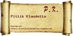 Pittik Klaudetta névjegykártya
